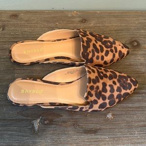 Leopard print mules